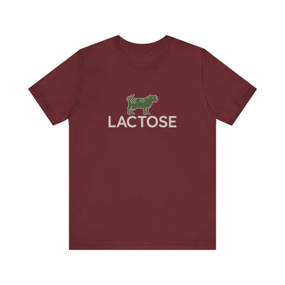 Life is a Beautiful… Typo – LACTOSE Logo Parody Retro Tee (Dark)