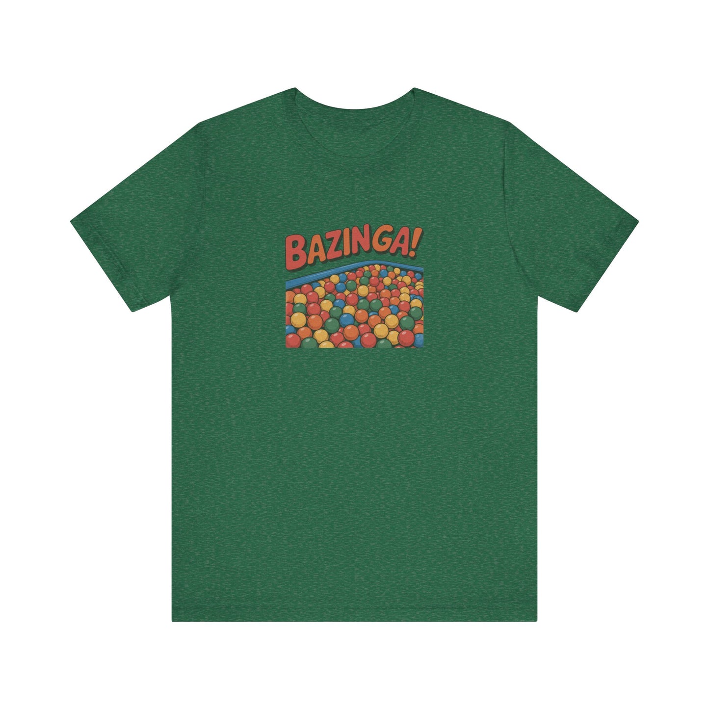 Bazinga! Ball Pit — Big Bang Theory Retro Tee (Dark)