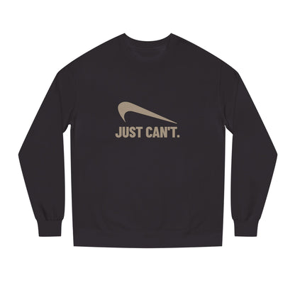 Just Can’t Athletic Parody — Retro Workout Sweatshirt (Dark)