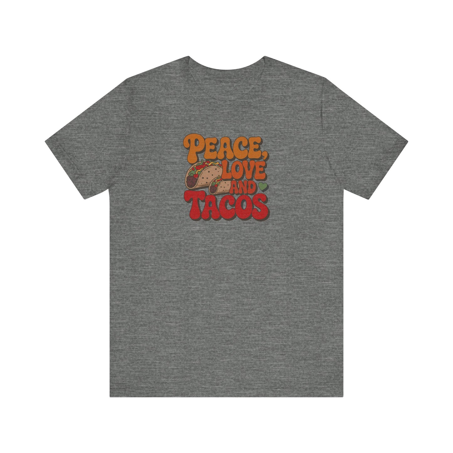 Peace, Love, and Tacos — Retro Foodie Tee (Light)