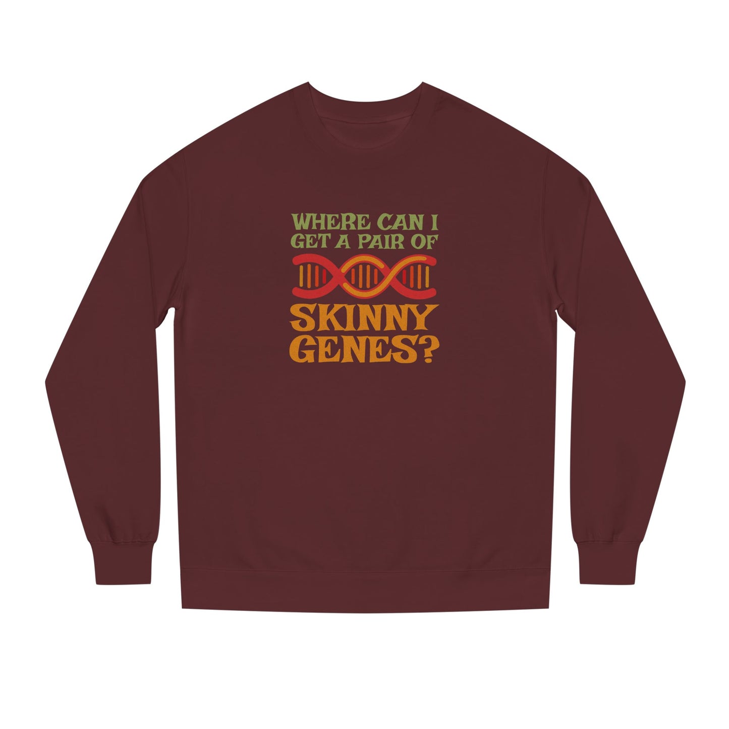 Pair of Skinny Genes (Colorful) — Retro Graphic Sweatshirt (Dark)