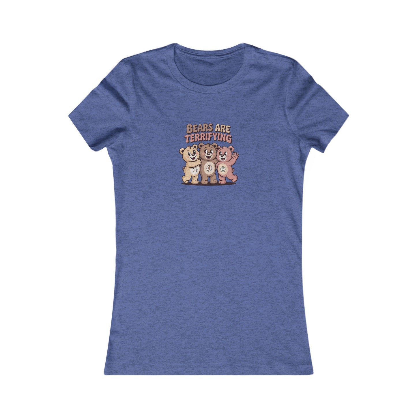 Bears Are Terrifying (Cute Remix) — Retro Women's Tee (Dark)