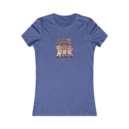 Bears Are Terrifying (Cute Remix) — Retro Women's Tee (Dark)