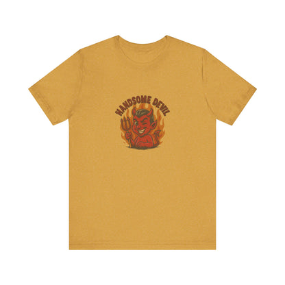 Handsome Devil — Fiery Retro Halloween Tee (Light)