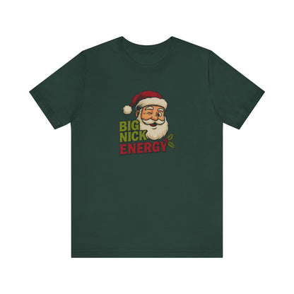 Big Nick Energy — Retro Santa Christmas Tee (Dark)