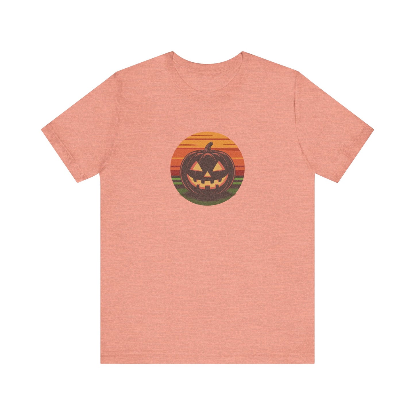 Retro Jack: Glowing Classic — Halloween Sunset Tee (Light)