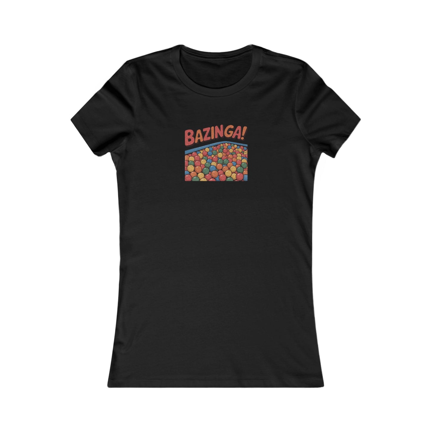 Bazinga! Ball Pit — Big Bang Theory Retro Women's Tee (Dark)