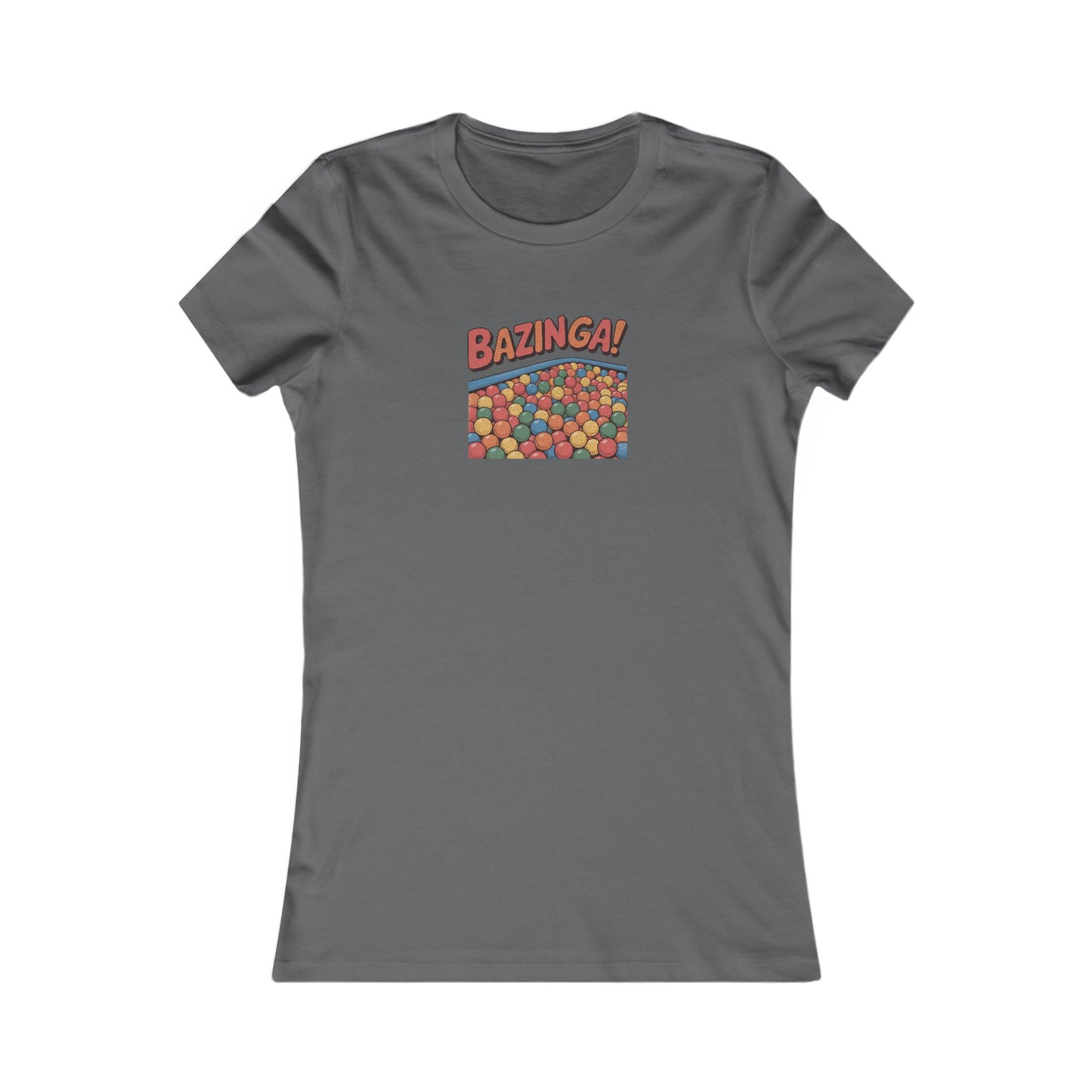 Bazinga! Ball Pit — Big Bang Theory Retro Women's Tee (Dark)