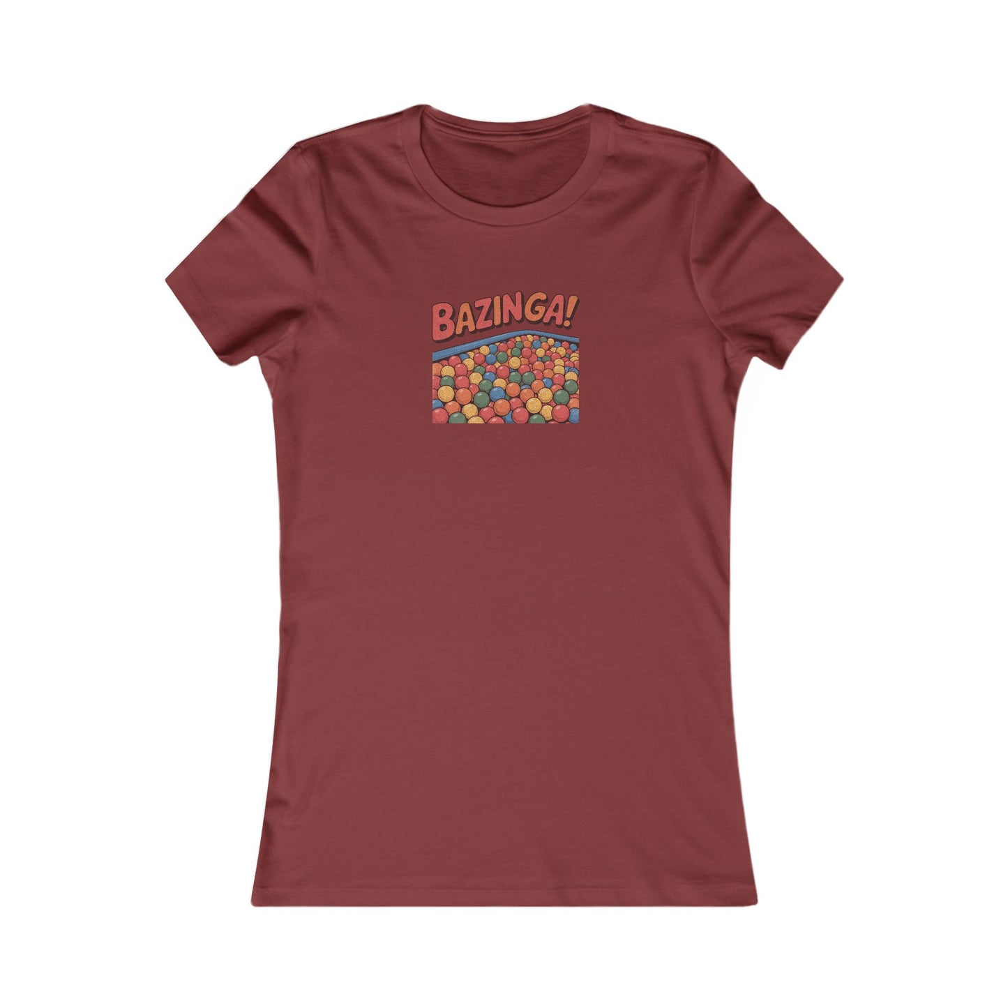 Bazinga! Ball Pit — Big Bang Theory Retro Women's Tee (Dark)