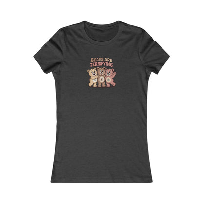 Bears Are Terrifying (Cute Remix) — Retro Women's Tee (Dark)