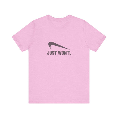 Just Won’t Athletic Parody — Retro Workout Tee (Light)
