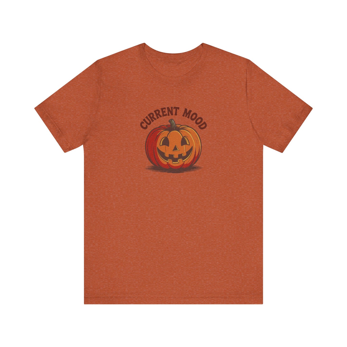 Current Mood (Classic Pumpkin) — Retro Halloween Tee (Light)