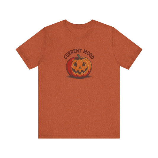 Current Mood (Classic Pumpkin) — Retro Halloween Tee (Light)