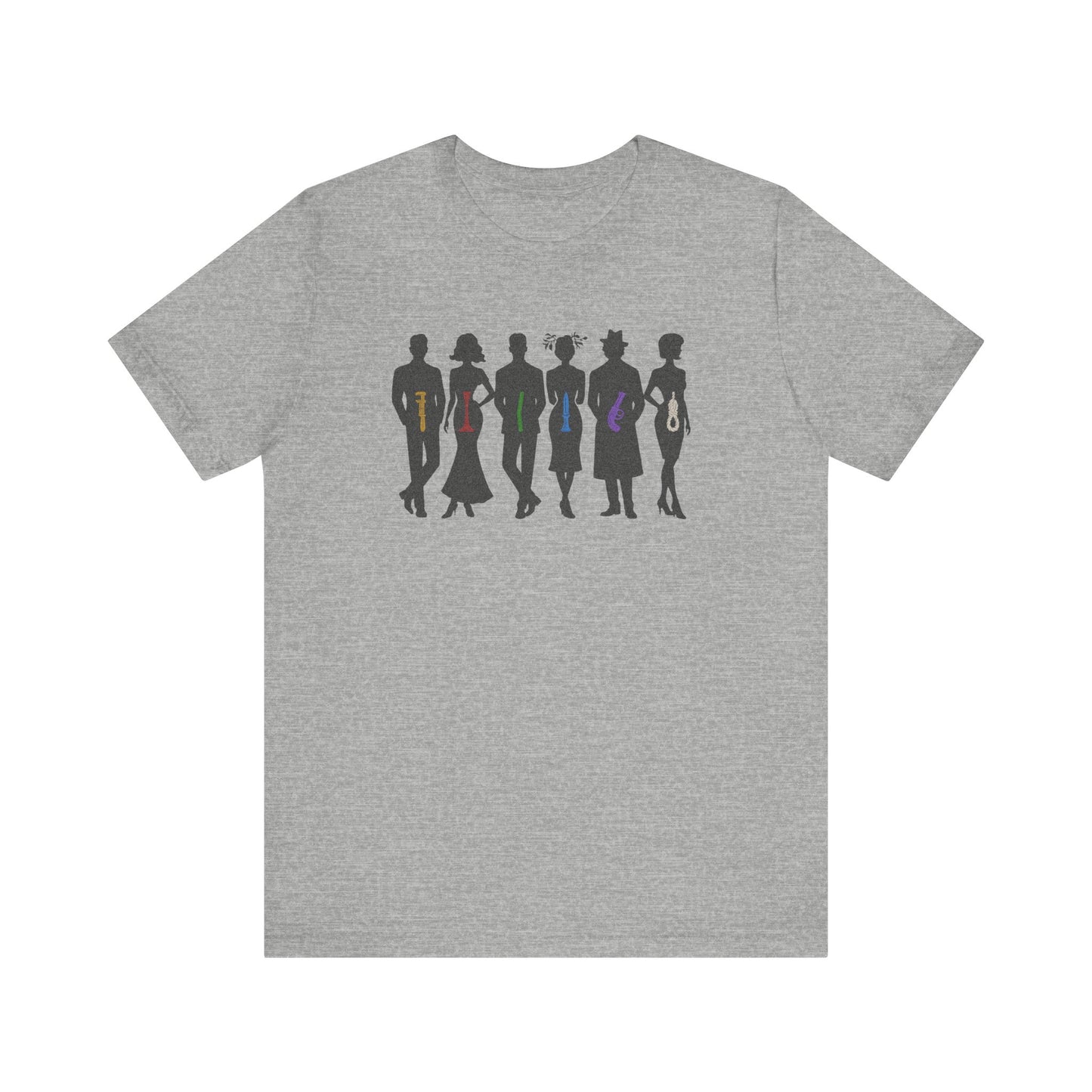 The Usual Suspects, Properly Armed — Clue Retro Tee (Light)