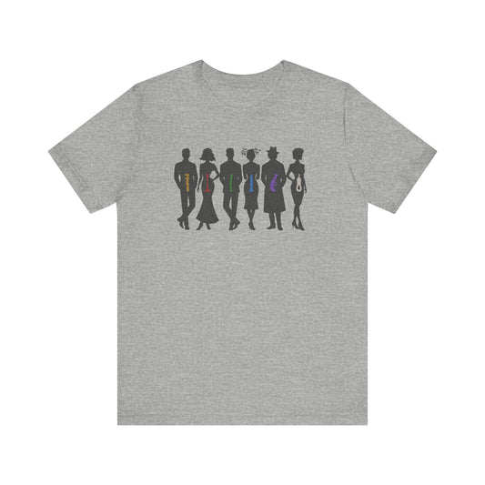 The Usual Suspects, Properly Armed — Clue Retro Tee (Light)