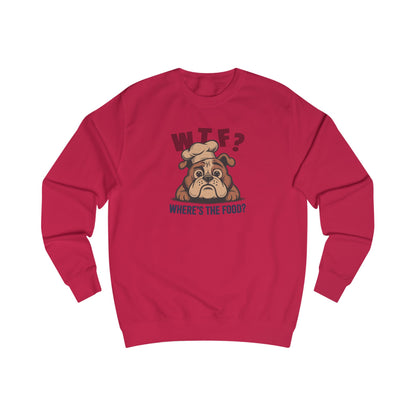 WTF? Where’s the Food? — Bulldog Chef Retro Sweatshirt (Light)