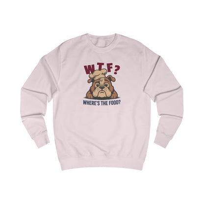 WTF? Where’s the Food? — Bulldog Chef Retro Sweatshirt (Light)