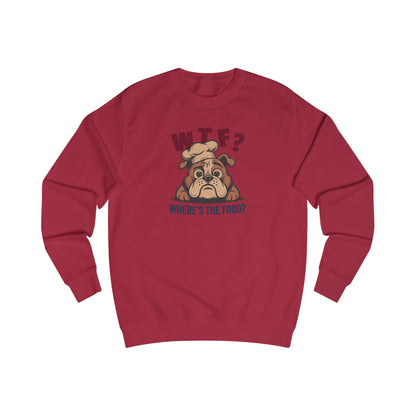 WTF? Where’s the Food? — Bulldog Chef Retro Sweatshirt (Light)