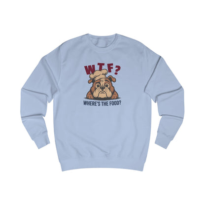 WTF? Where’s the Food? — Bulldog Chef Retro Sweatshirt (Light)