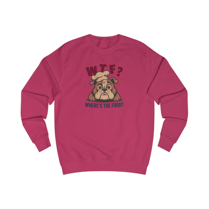 WTF? Where’s the Food? — Bulldog Chef Retro Sweatshirt (Light)