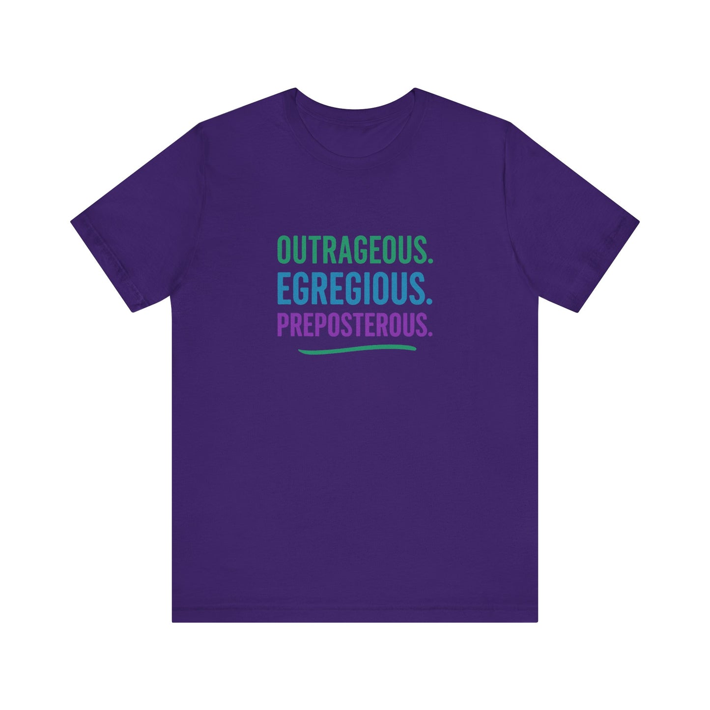 Outrageous Egregious Preposterous (Cool Gradient) — Seinfeld Retro Tee (Dark)