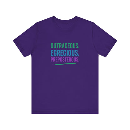 Outrageous Egregious Preposterous (Cool Gradient) — Seinfeld Retro Tee (Dark)