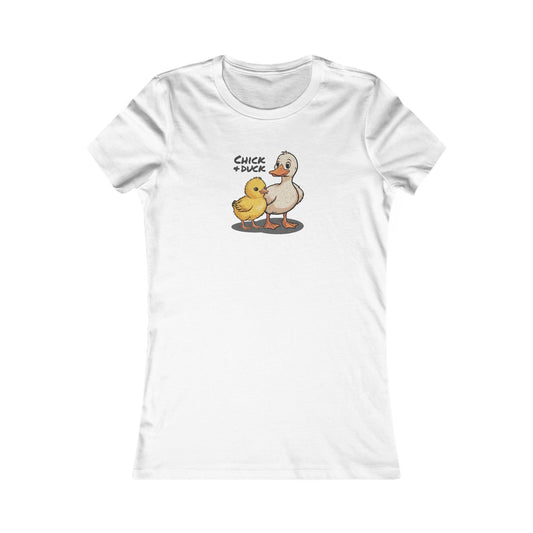 The Chick and the Duck — Friends Retro Women's Tee (Light)