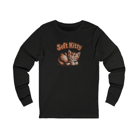 Soft Kitty Sick-Day Lullaby — Big Bang Theory Retro Long Sleeve (Dark)
