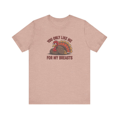 You Only Like Me for My Breasts — Thanksgiving Retro Tee (Light)