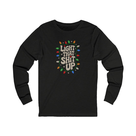Light That Sh!t Up — Retro Christmas Lights Long Sleeve (Dark)