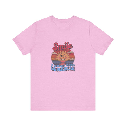 Smile If You’re Not Wearing Underwear — Retro Tee (Light)