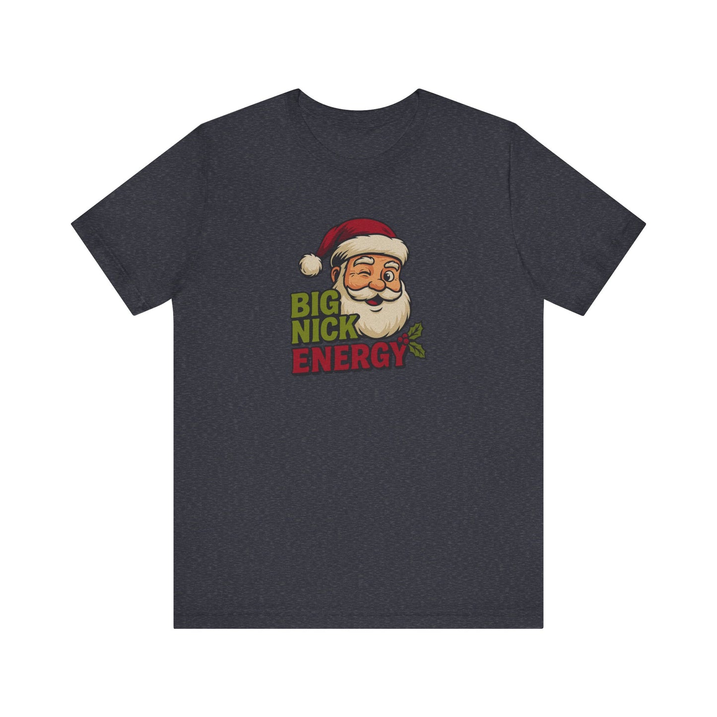 Big Nick Energy — Retro Santa Christmas Tee (Dark)