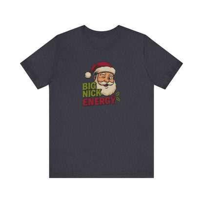 Big Nick Energy — Retro Santa Christmas Tee (Dark)