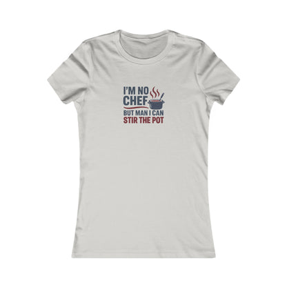 I'm No Chef, But Man I Stir the Pot — Retro Women's Tee (Light)