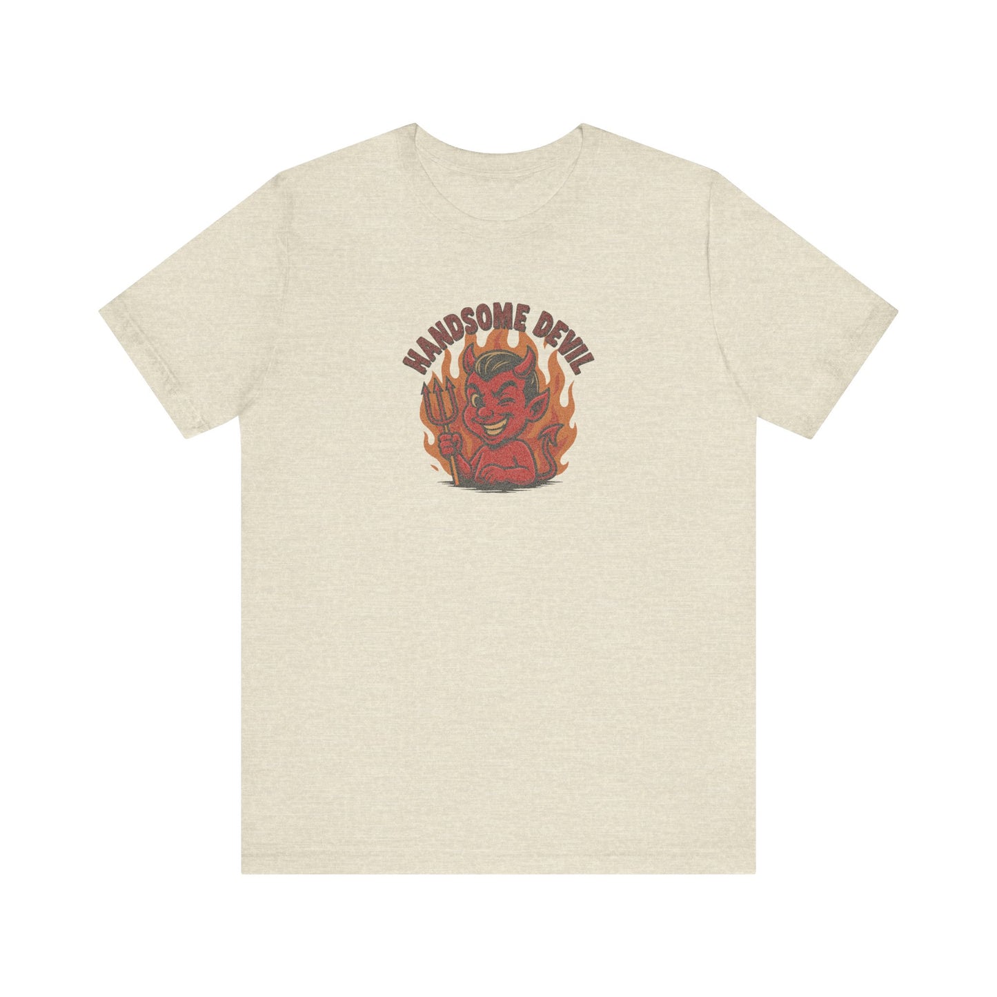 Handsome Devil — Fiery Retro Halloween Tee (Light)