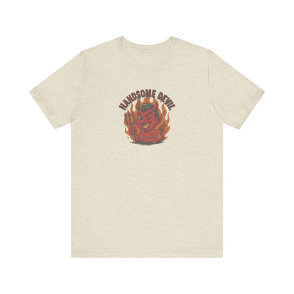 Handsome Devil — Fiery Retro Halloween Tee (Light)