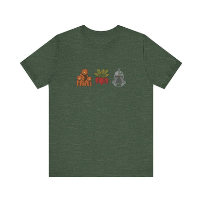 Bears, Beets, Battlestar (Icons) — Retro Tee (Dark)