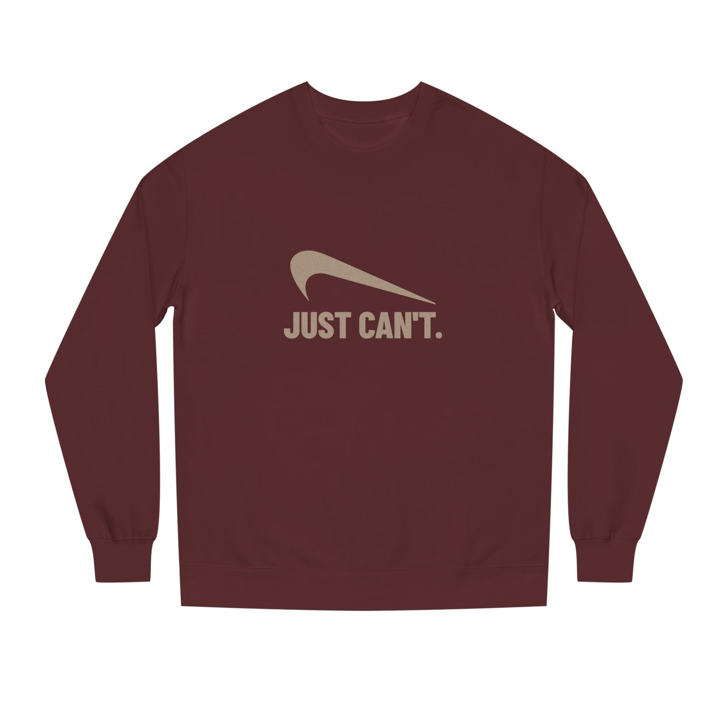 Just Can’t Athletic Parody — Retro Workout Sweatshirt (Dark)