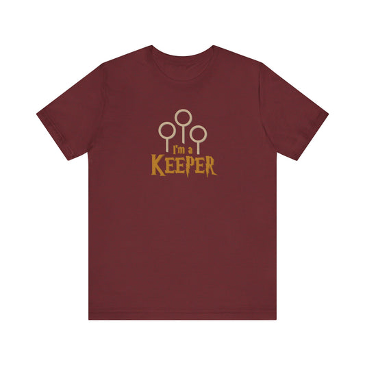 I’m a Keeper — Harry Potter Quidditch Retro Tee (Dark)
