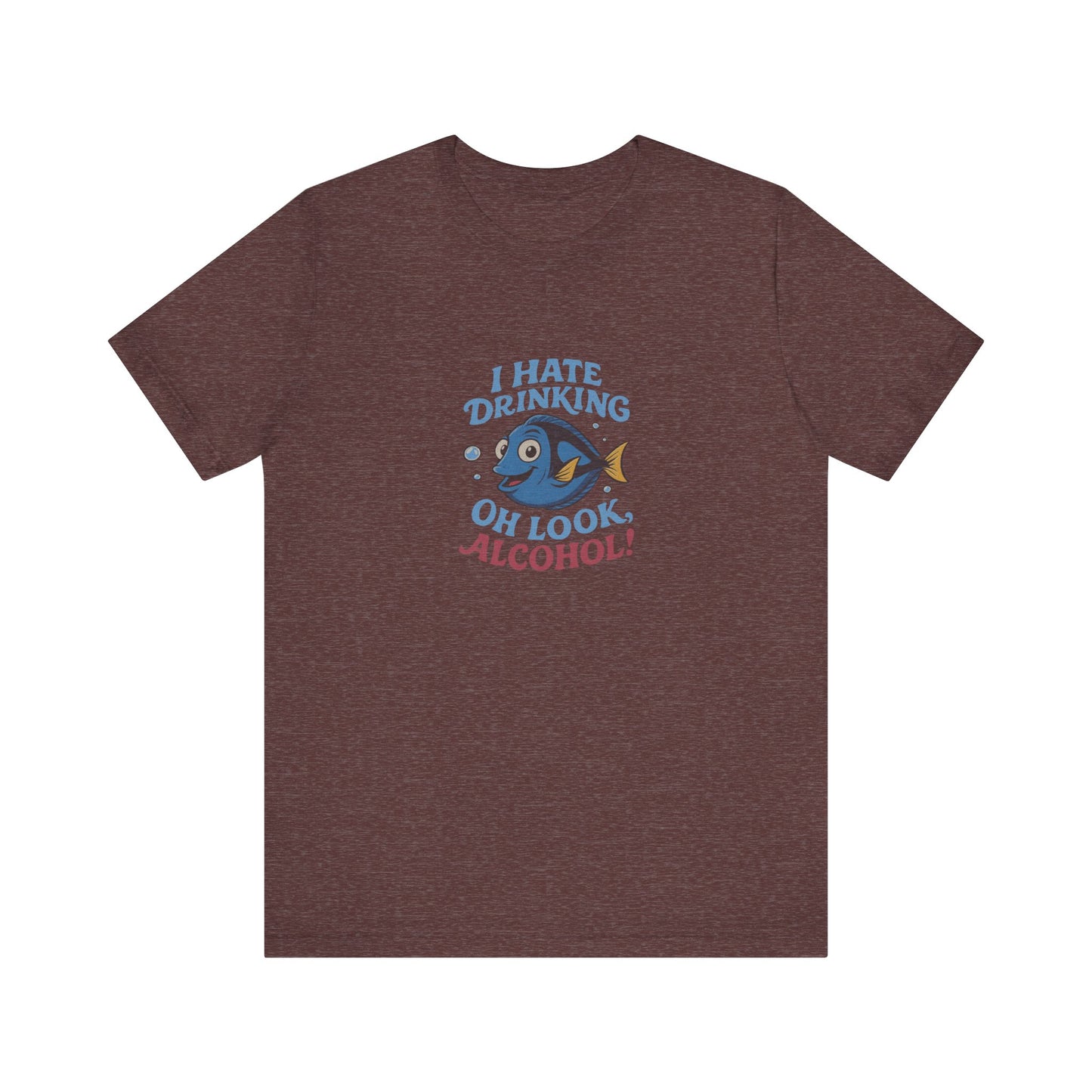 I Hate Drinking (Oh Look, Alcohol!) — Forgetful Fish Retro Tee (Dark)