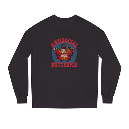 Antisocial Butterfly (Female) — Retro Workout Sweatshirt (Dark)