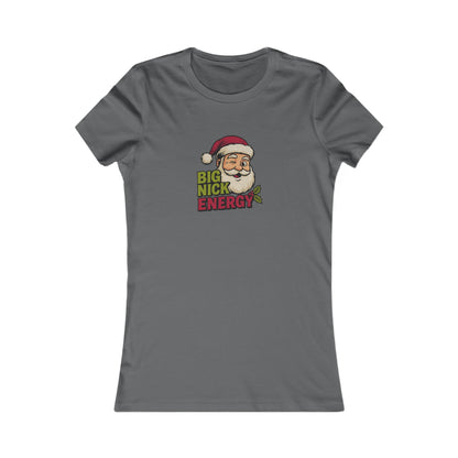Big Nick Energy — Retro Santa Christmas Women's Tee (Dark)
