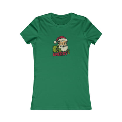 Big Nick Energy — Retro Santa Christmas Women's Tee (Dark)