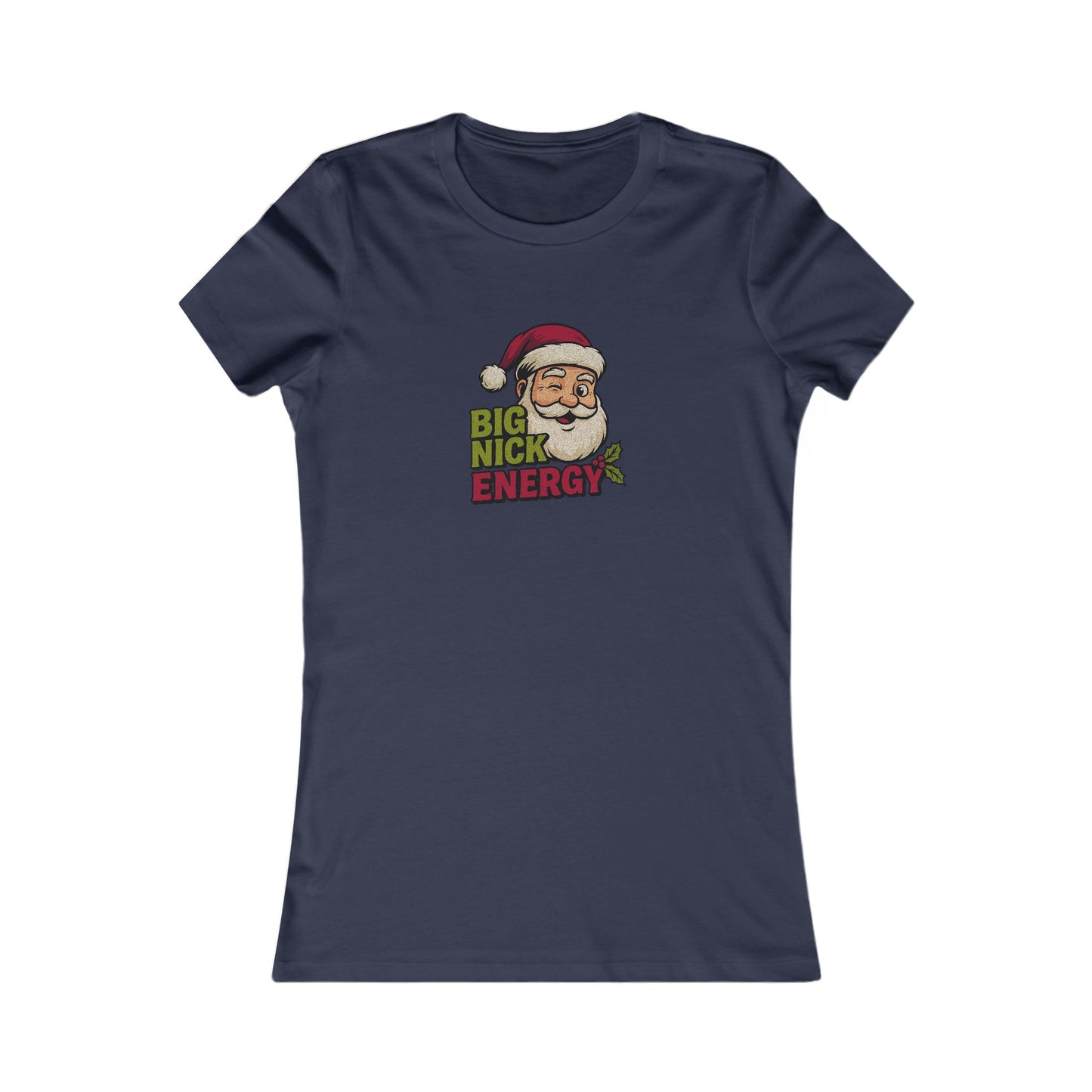 Big Nick Energy — Retro Santa Christmas Women's Tee (Dark)