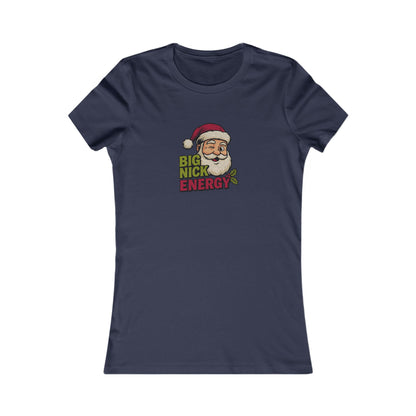 Big Nick Energy — Retro Santa Christmas Women's Tee (Dark)
