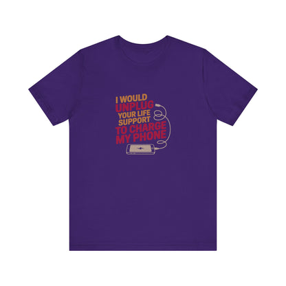 Your Life Support < Charging My Phone — Retro Tee (Dark)