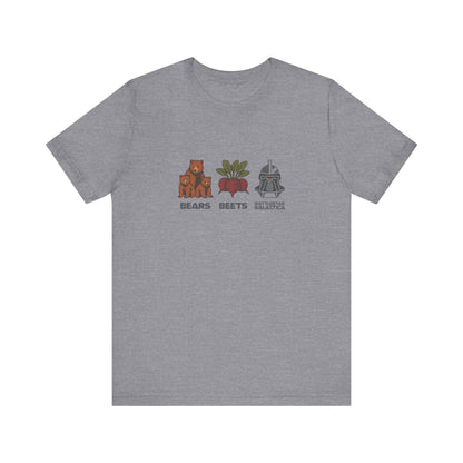 Bears, Beets, Battlestar (Captions) — Retro Tee (Light)