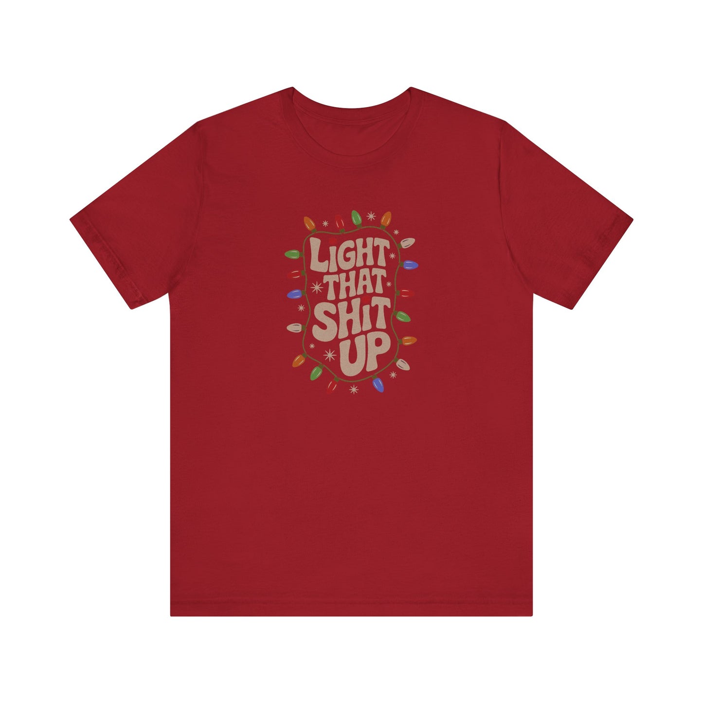 Light That Sh!t Up — Retro Christmas Lights Tee (Dark)