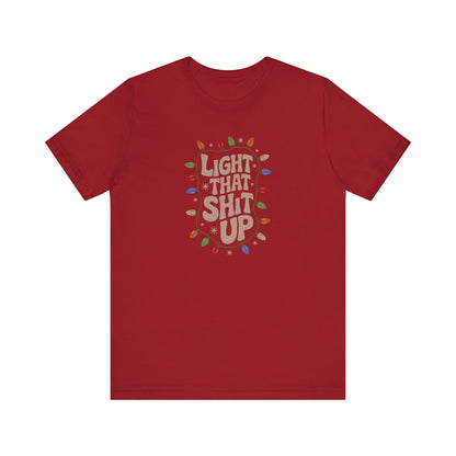 Light That Sh!t Up — Retro Christmas Lights Tee (Dark)