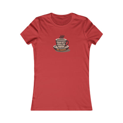 Wake Up and Smell the Coffee, Ya Fossil! — Retro Women's Tee (Light)